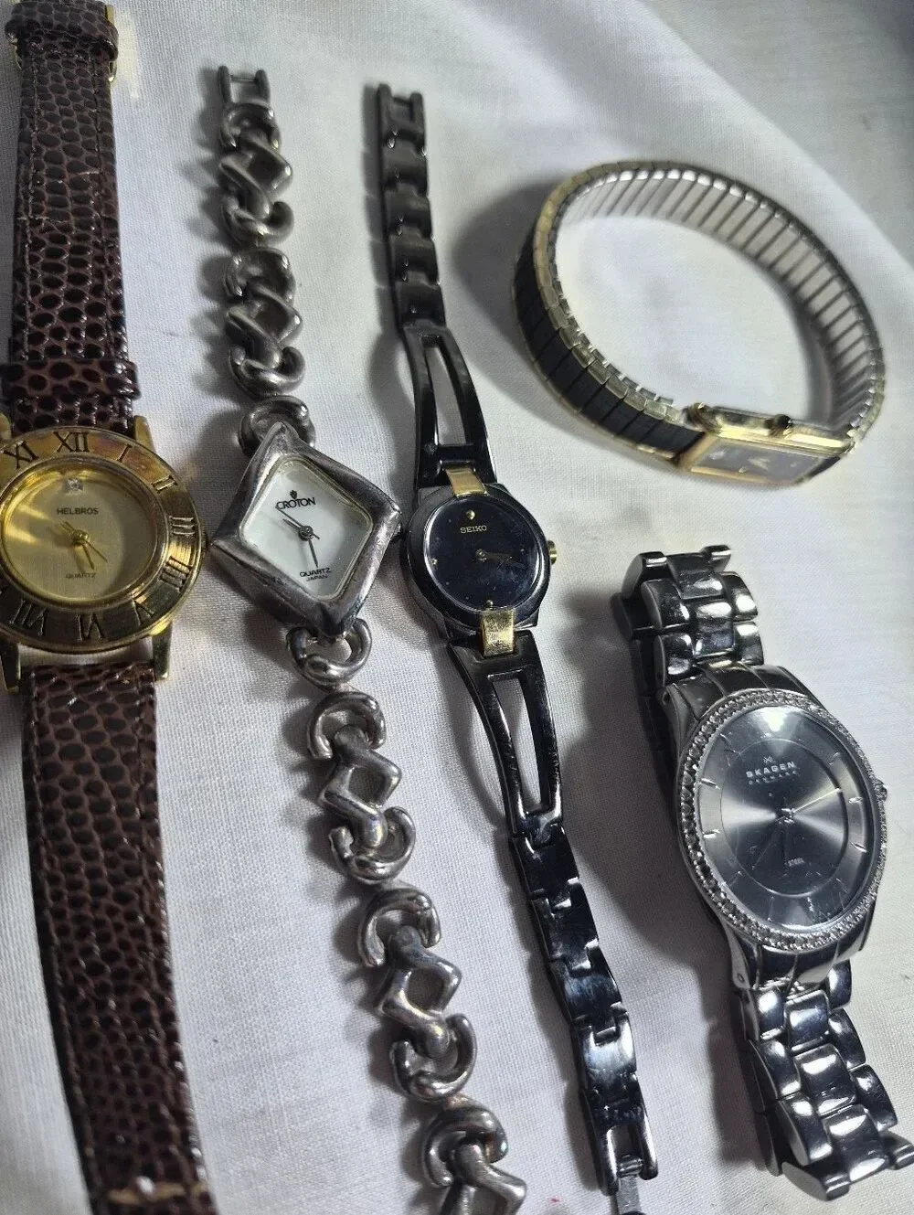 Vintage Watch Lot - 6 pc Mixed Brand Collection (Tissot, Skagen, Seiko, Croton +